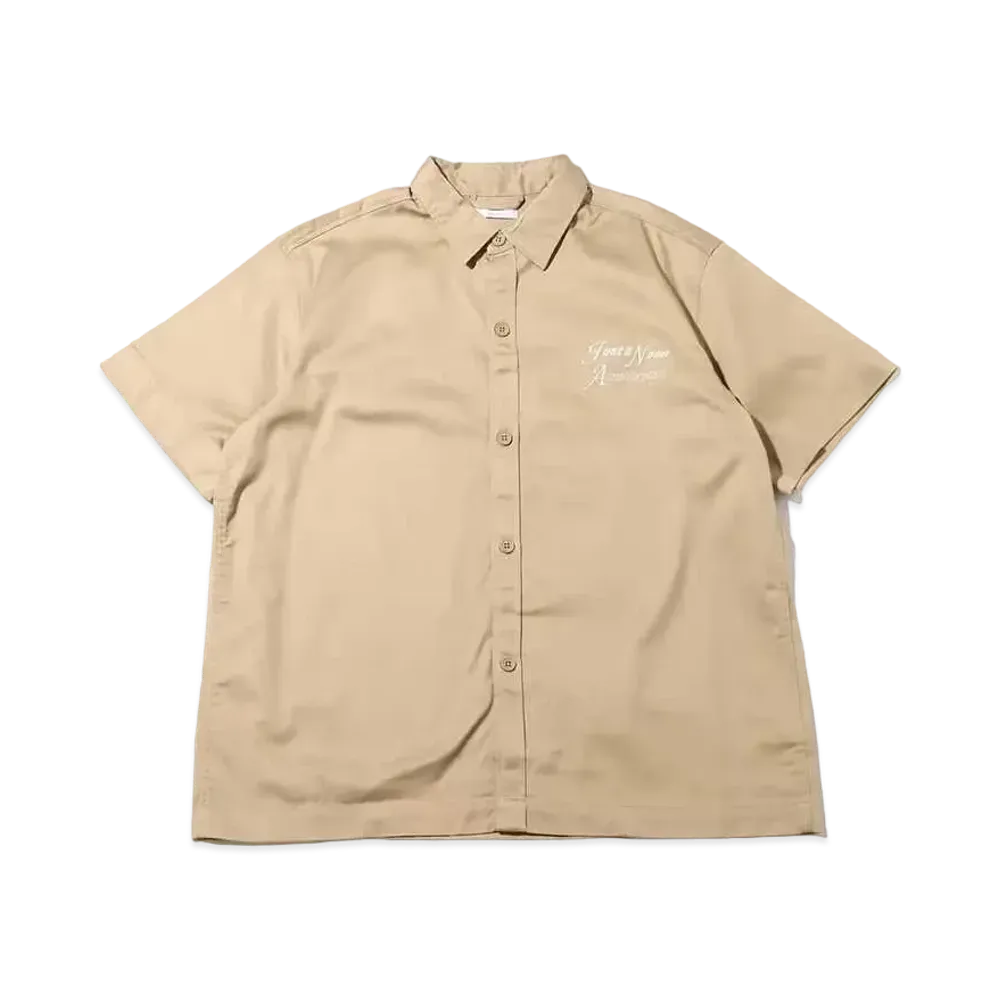 atmos pink x JUST A NOON Work Shirt "Beige"