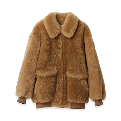 MIU MIU Women's Shearling Jacket "Sand Beige"
