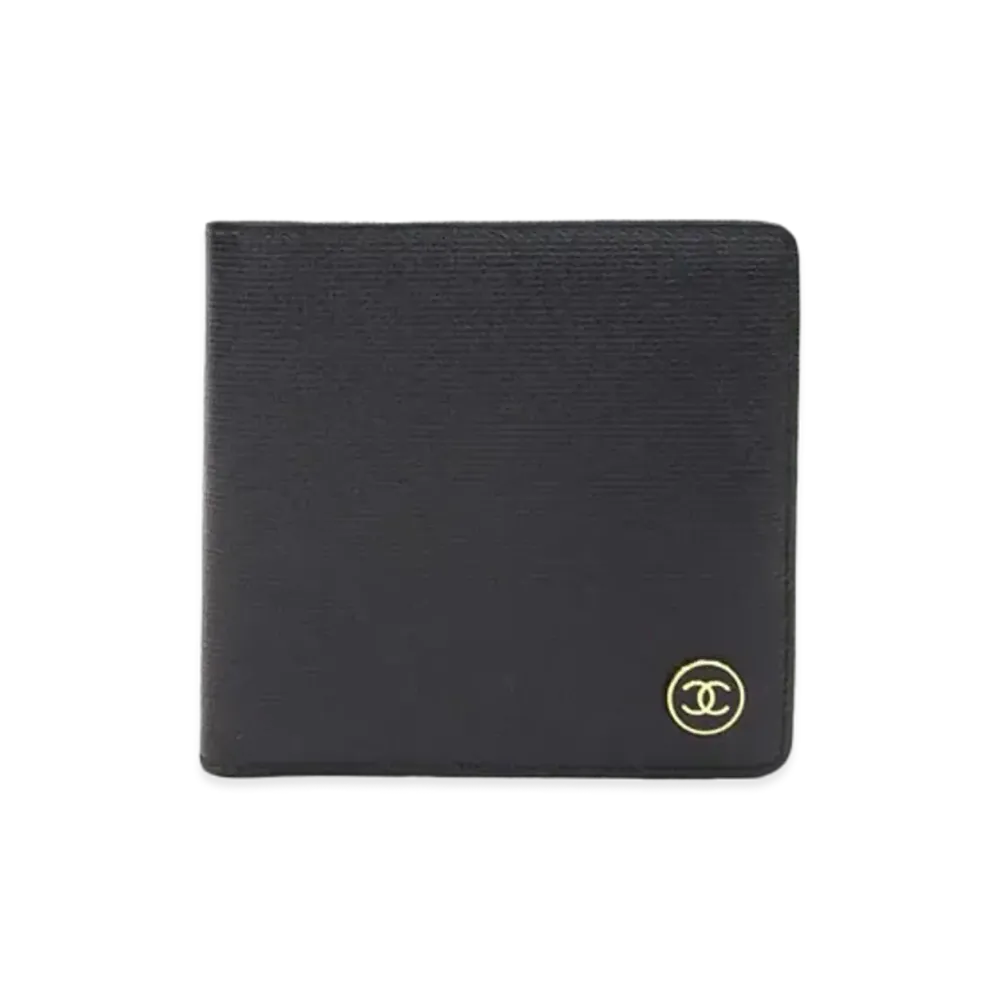 CHANEL Caviar Skin Coco Button Wallet "Black"