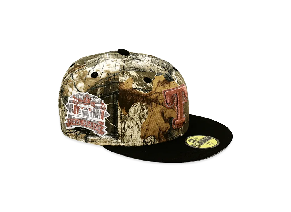 NEW ERA x THE CAP 59Fifty Black Real Tree Texas Rangers "Tree Camo/Black"