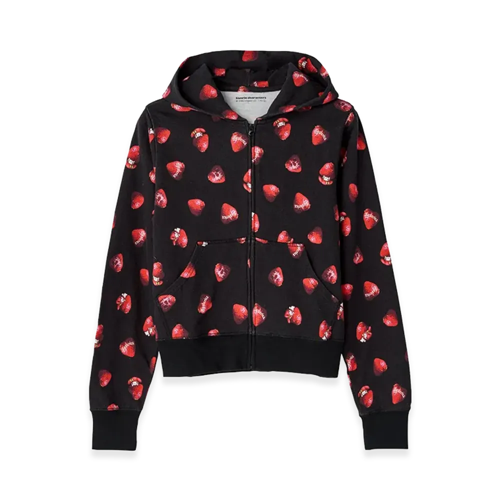 HYSTERIC GLAMOUR x Sanrio characters My Strawberry Pattern Hoodie "Black"
