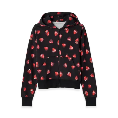 HYSTERIC GLAMOUR x Sanrio characters My Strawberry Pattern Hoodie "Black"