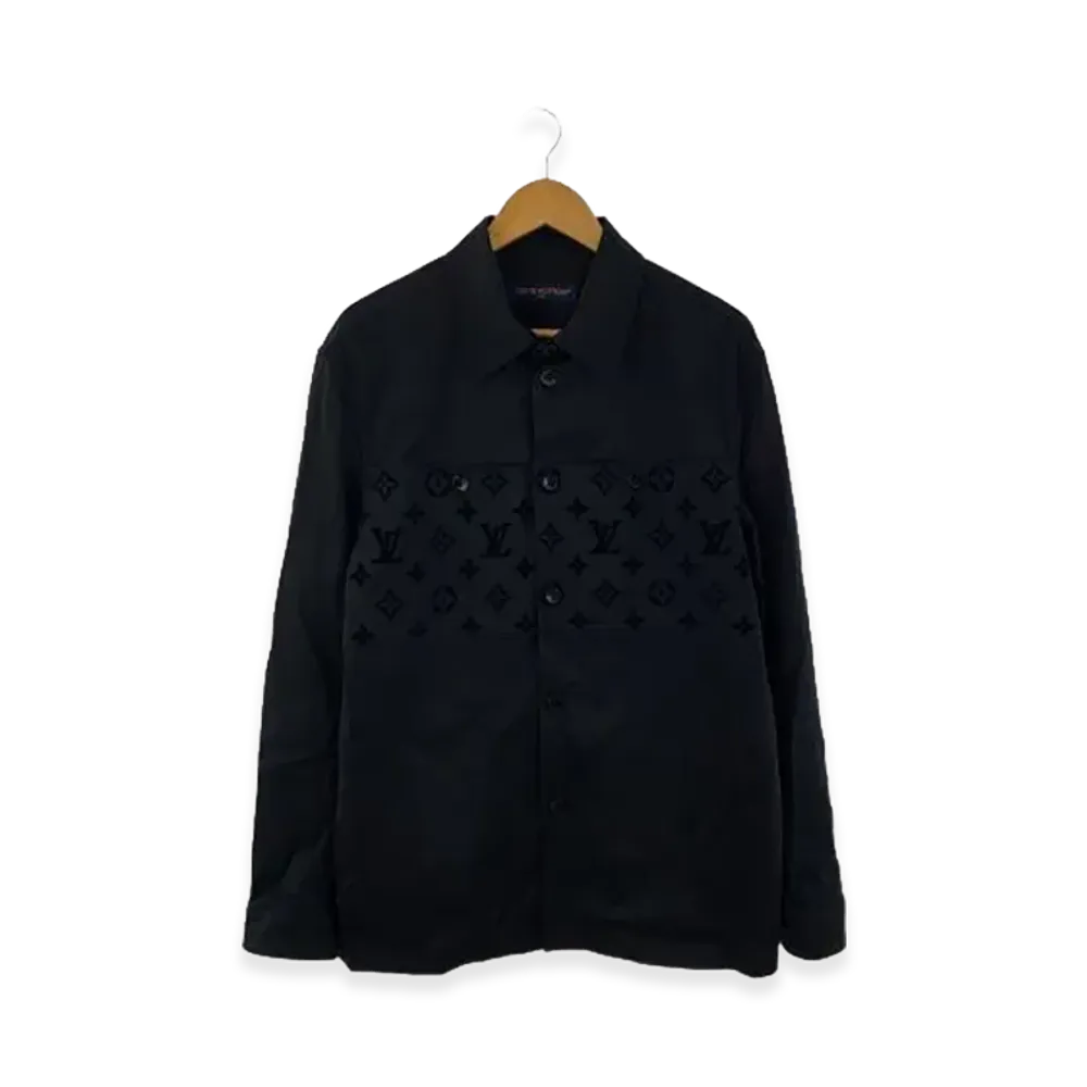 Louis Vuitton Monograph Flock Casual Shirt "Black"