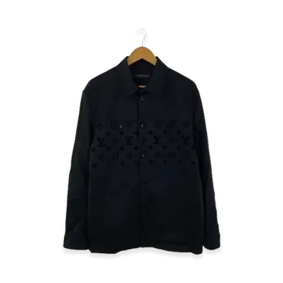 Louis Vuitton Monograph Flock Casual Shirt "Black"