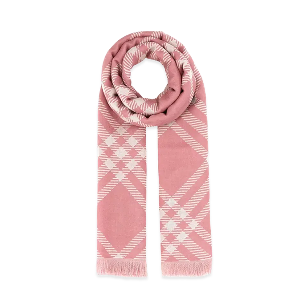 Burberry Women's Embroidered Wool Blend Scarf "Checked"