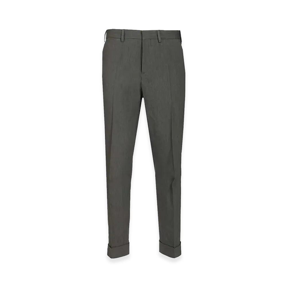 DRIES VAN NOTEN Tailored Linen Blend Trousers "Gray"