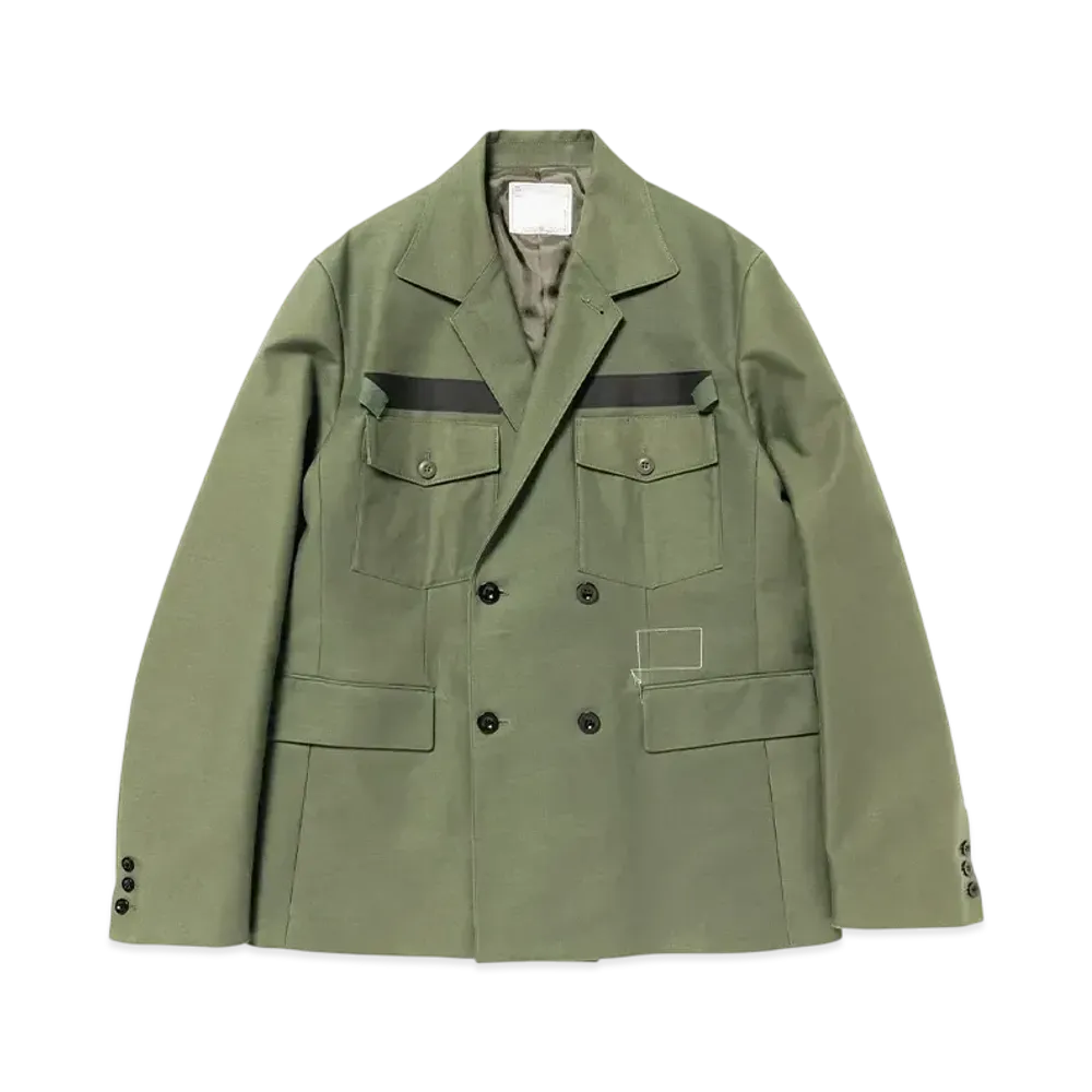 WTAPS x sacai Cotton Back Satin Jacket 01 / Jacket / Cotton Back Satin "Olive Drab"