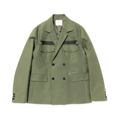 WTAPS x sacai Cotton Back Satin Jacket 01 / Jacket / Cotton Back Satin "Olive Drab"