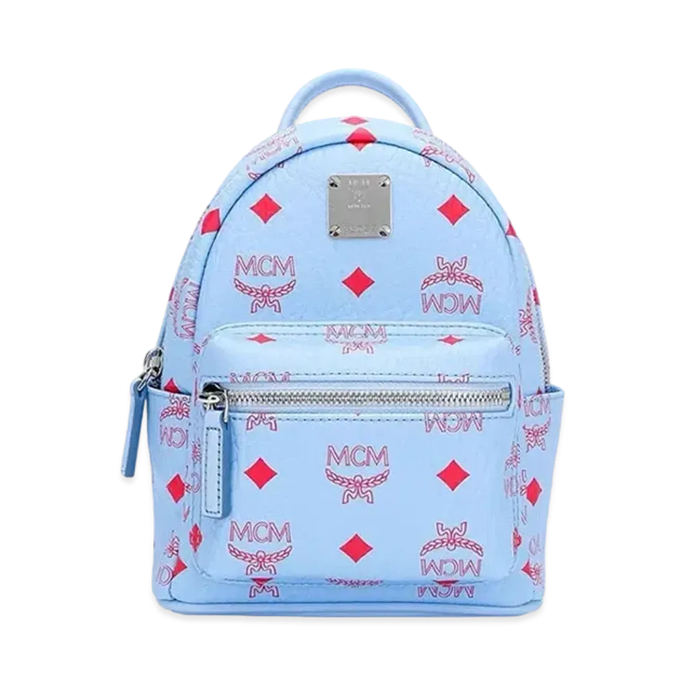 MCM Stark Visetos Backpack "Light Blue"