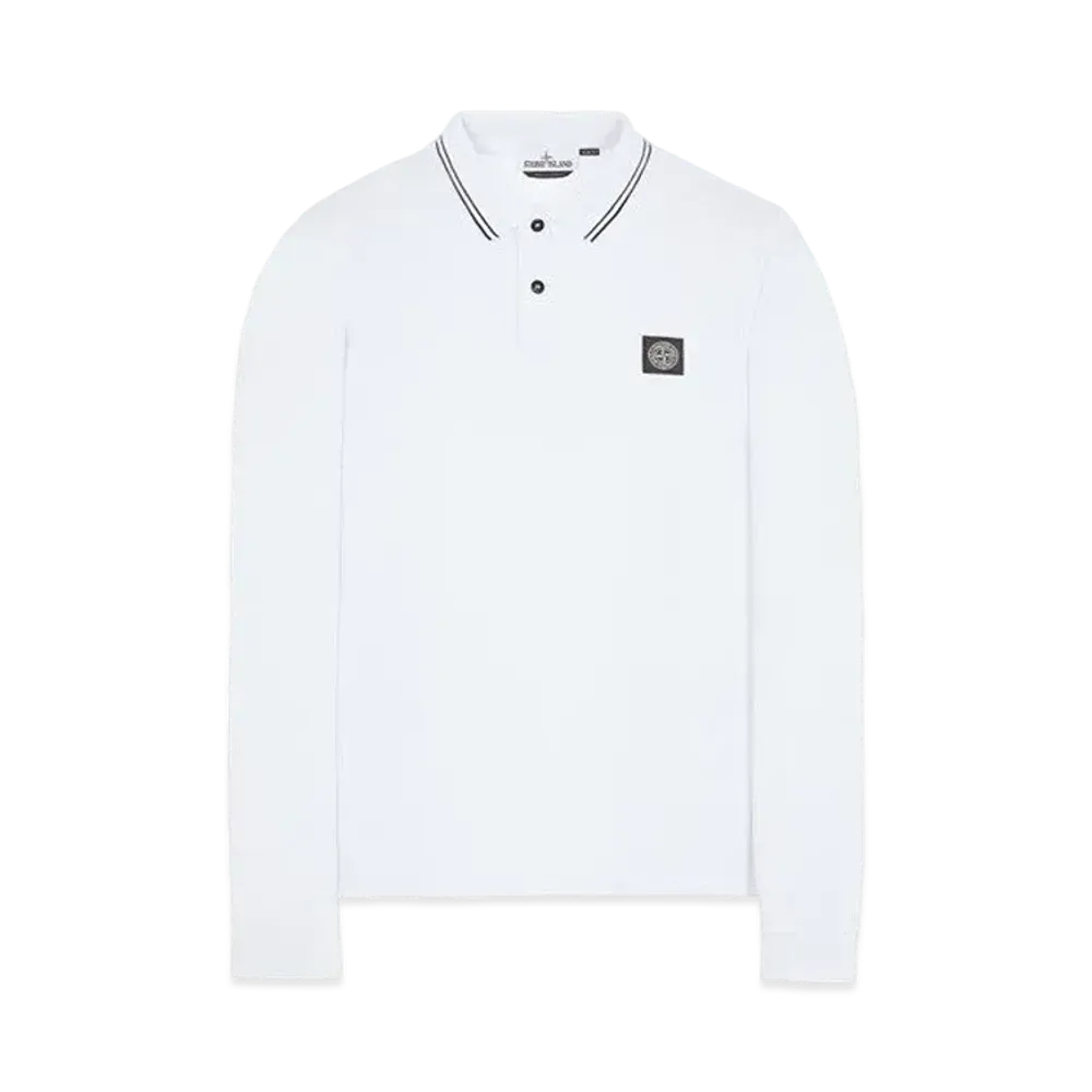 Stone Island 2SS18 STRETCH COTTON PIQUE_SLIM FIT "White"