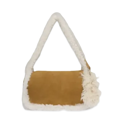 MIU MIU Shearing x Suede Shoulder Bag "Cognac/Natural"