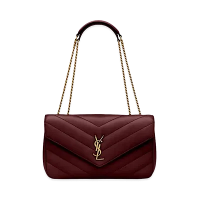 Saint Laurent Women's Loulou Medium Bag In Matelasse Lambskin "Bordeaux"