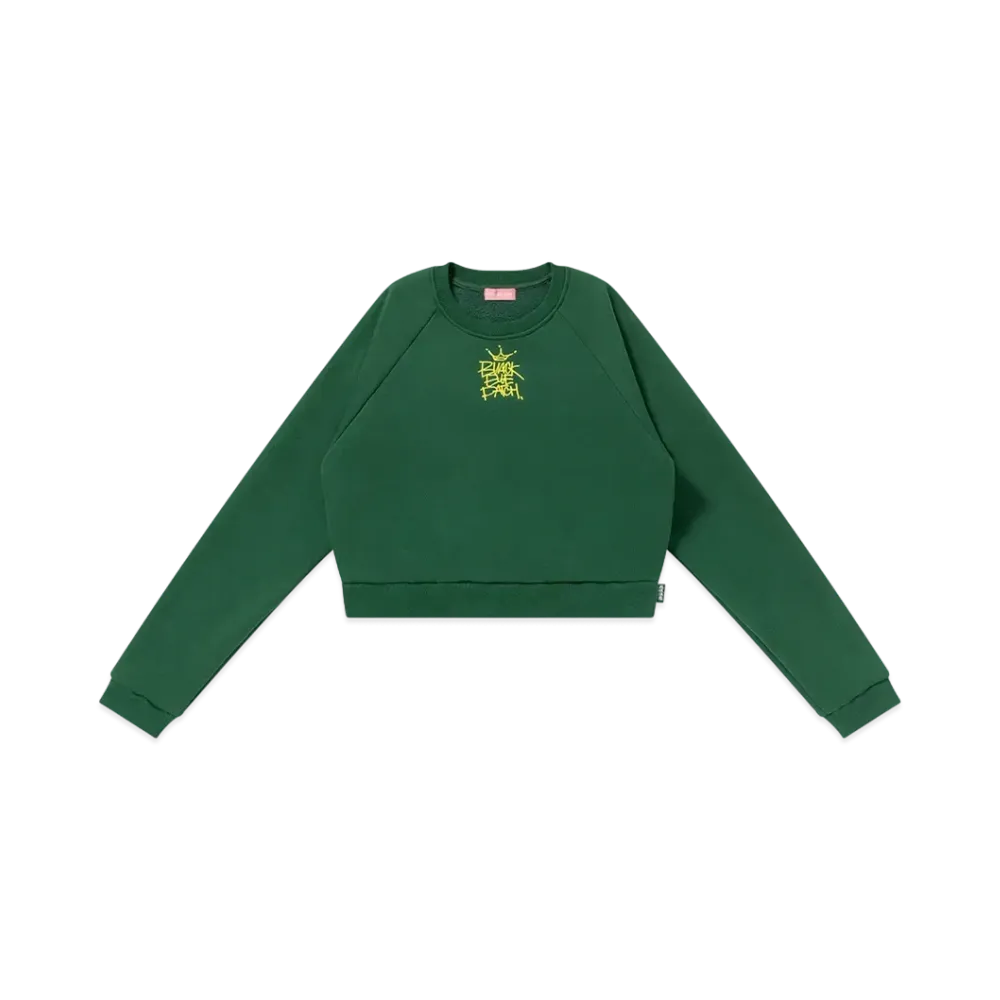 BlackEyePatch Crown Tag Embroidered Crew Sweat "Green"