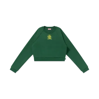 BlackEyePatch Crown Tag Embroidered Crew Sweat "Green"
