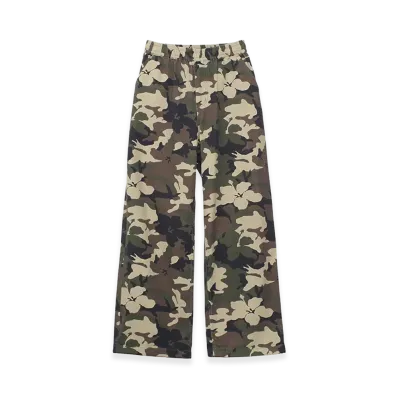 X-Girl Women's Faded Face Label Easy Pants "Camo"