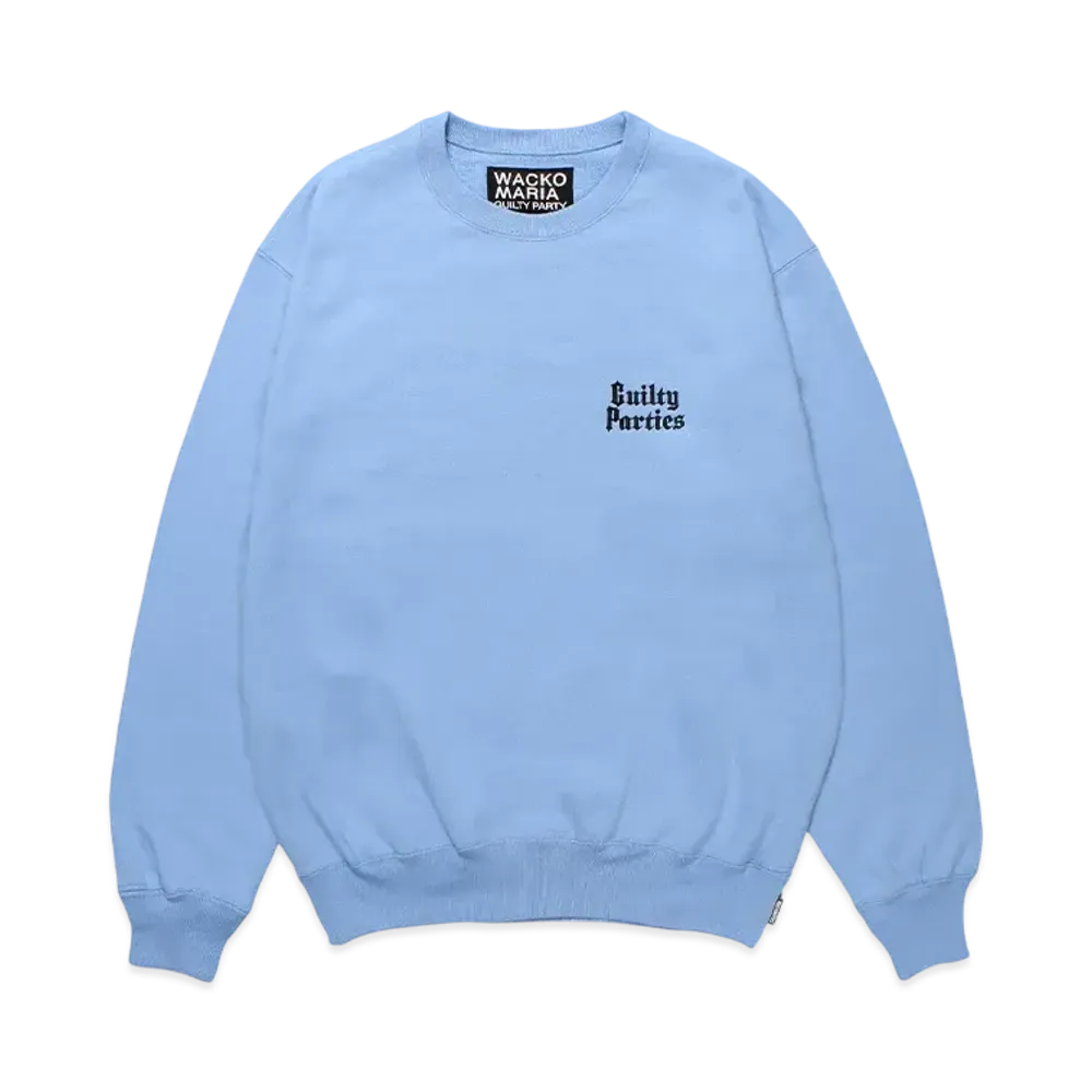 WACKO MARIA Middle Weight Crew Neck Sweat Shirt "Light Blue"