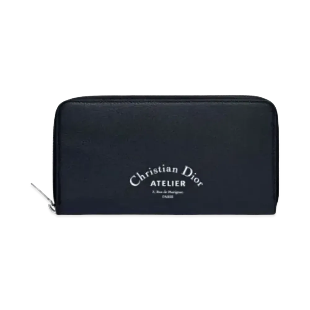 Dior Grain Calfskin Wallet "Navy Blue"