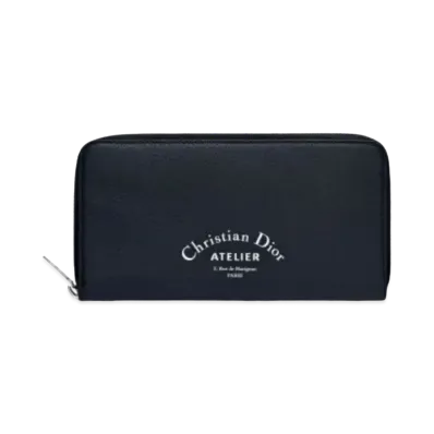 Dior Grain Calfskin Wallet "Navy Blue"