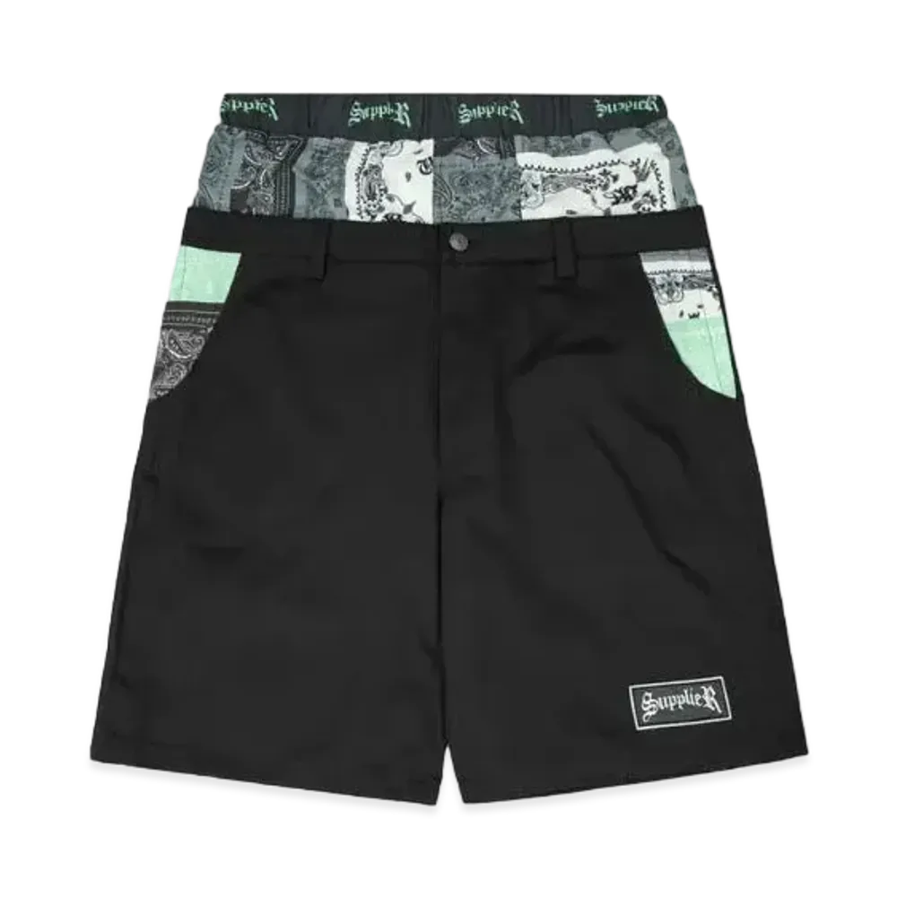 SUPPLIER Double Layer Bandana Cargo Shorts "Black"