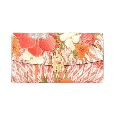 Salvatore Ferragamo Long Wallet "New Bianco/Candy Apple Red/Pink Lemonade"