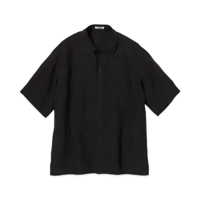 AURALEE Double Cloth Linen Hand Sewn Shirt "Black"