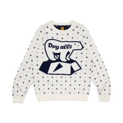 HUMAN MADE Polar Bear Jacqurd Knit Sweater "White"