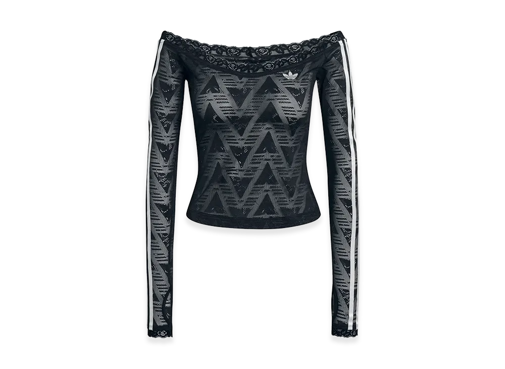adidas Women's Lace Bardot Top "Black"