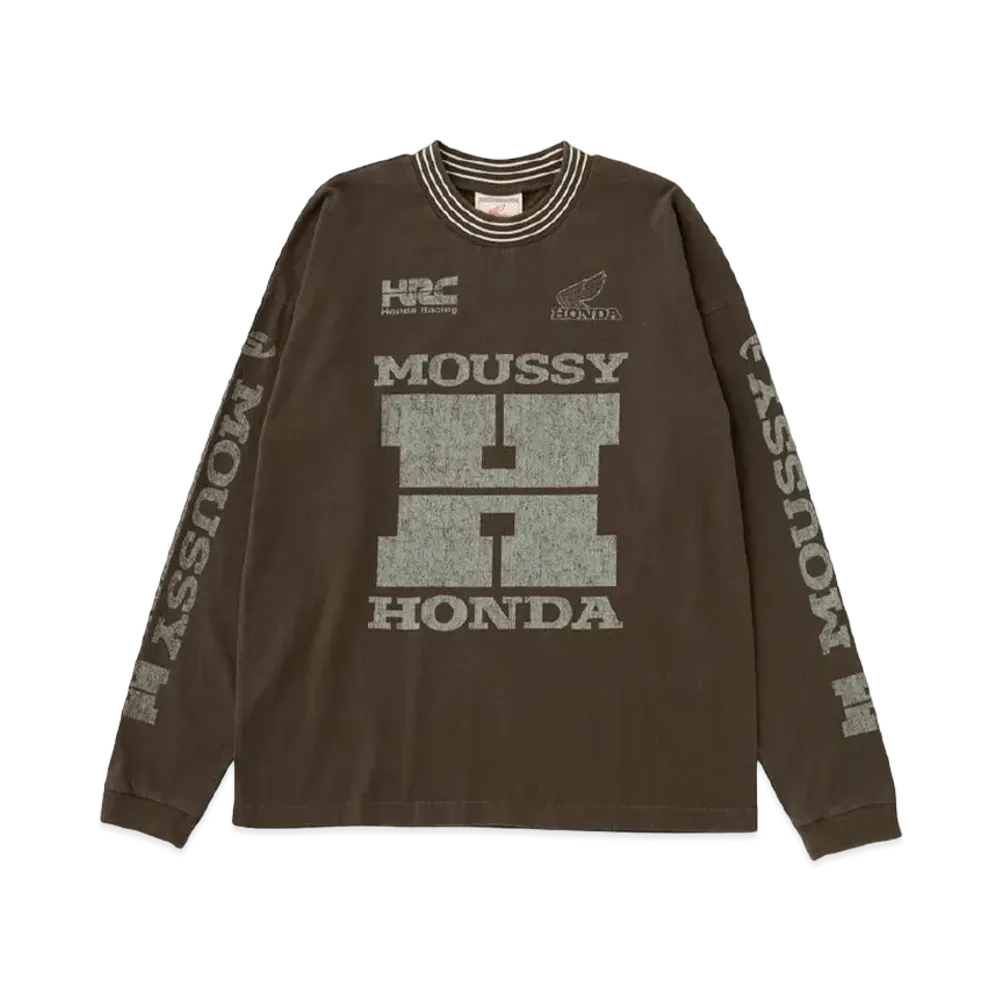 MOUSSY x HONDA HRC Vintage Like Long Tee "Dark Khaki"