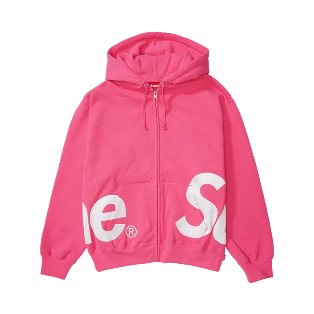 Supreme Big Logo Zip Up Hooded Sweatshirt "Magenta"
