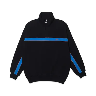 KEBOZ Line Piping Half Zip Sweat Pullover "Black"