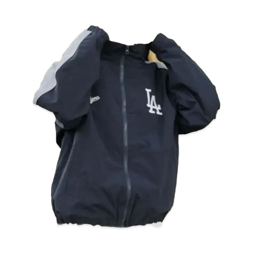 MLB Exclusive Embroidery Oversized Stand Neck Sideline Nylon Track Blouson "Dark Navy"