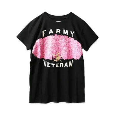 KAPITAL 20 / TENGU CREW T (FARMY VETERAN CHERRY PT) "Black"