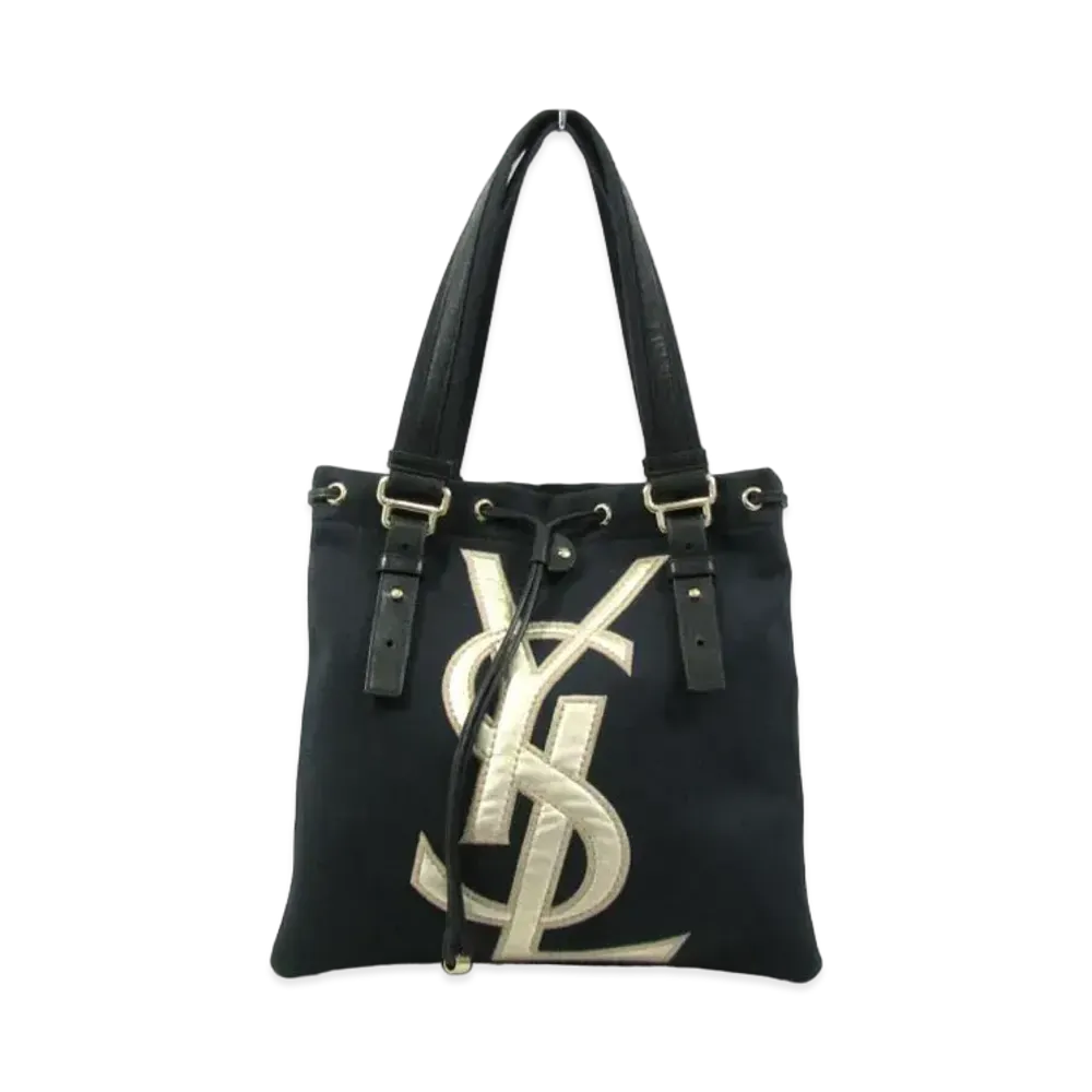 Saint Laurent Kahala Canvas Tote Bag "Black"