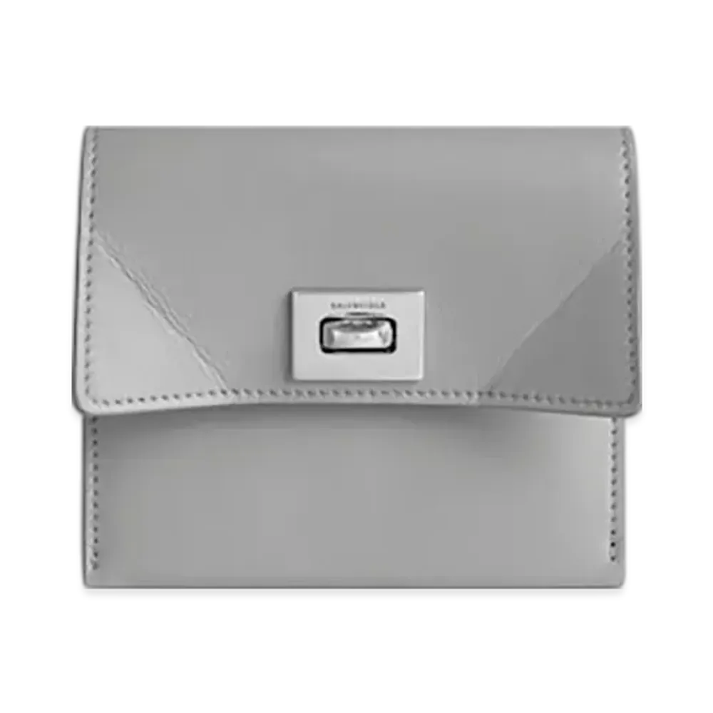 BALENCIAGA Rodeo Card Holder With Flap "Cloud Gray"