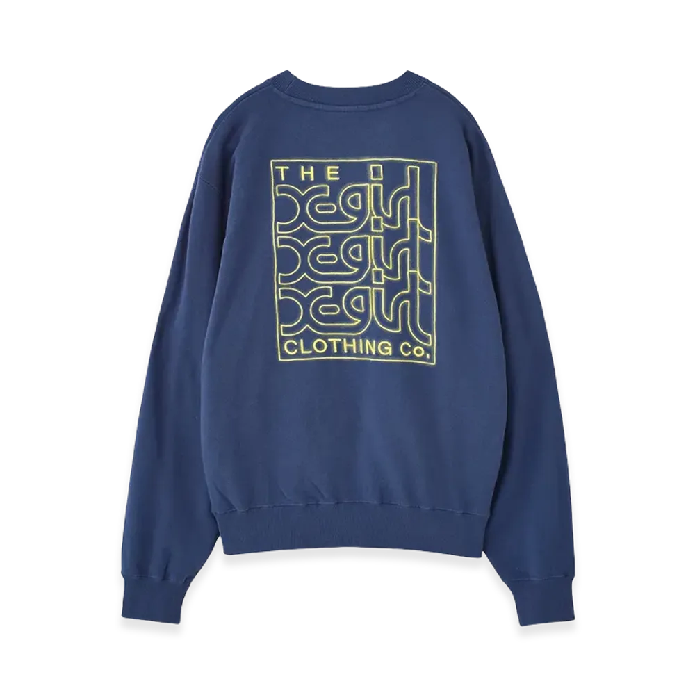 X-Girl Women's Neon Box Embroidered Logo Sweat Top "Blue"
