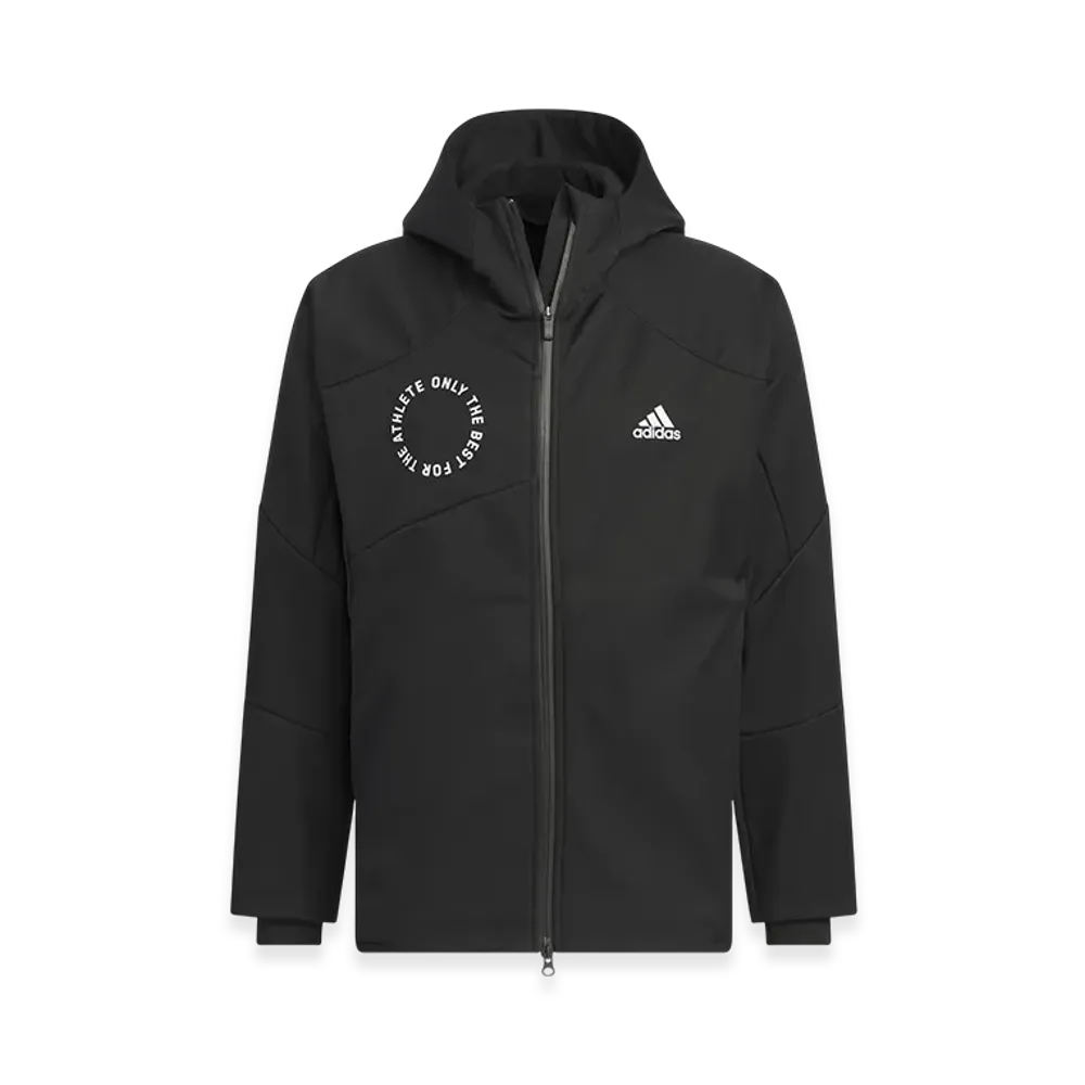 adidas Standard.1 Regular Fit Bonded 3-Layer Fleece Full Zip Hooded Track Top "Black"