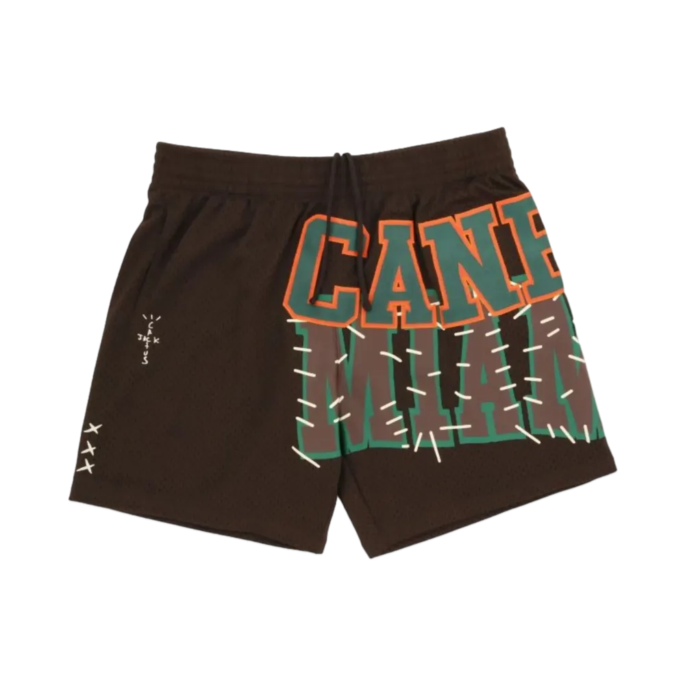 Travis Scott x M&N x University Of Miami Shorts "Brown"