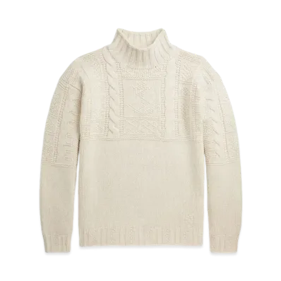 Polo Ralph Lauren Anchor Aran-Knit Wool-Blend Sweater "Natural"