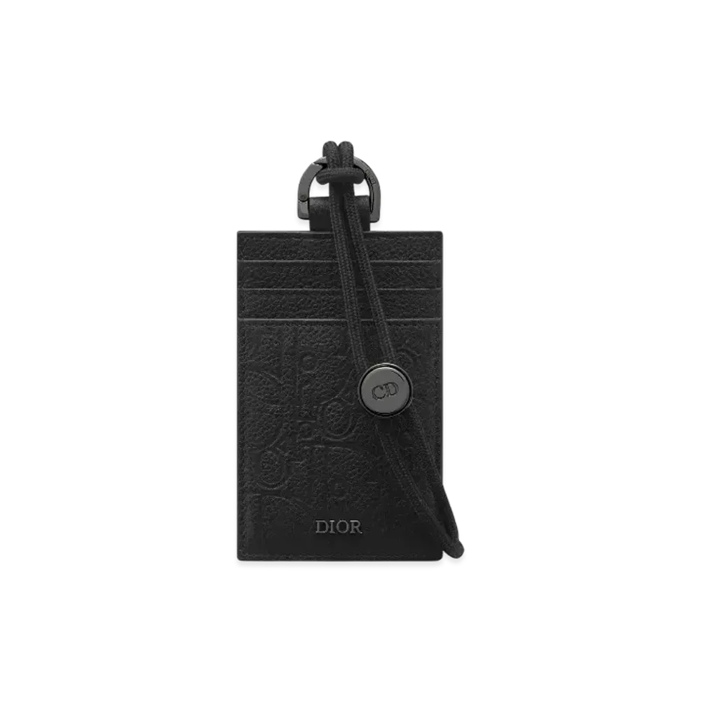 Dior Vertical Card Holder Dior Gravity Leather "Black"