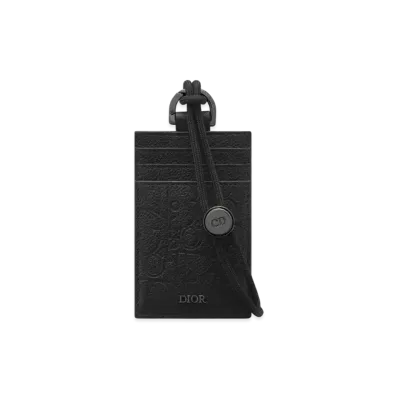 Dior Vertical Card Holder Dior Gravity Leather "Black"