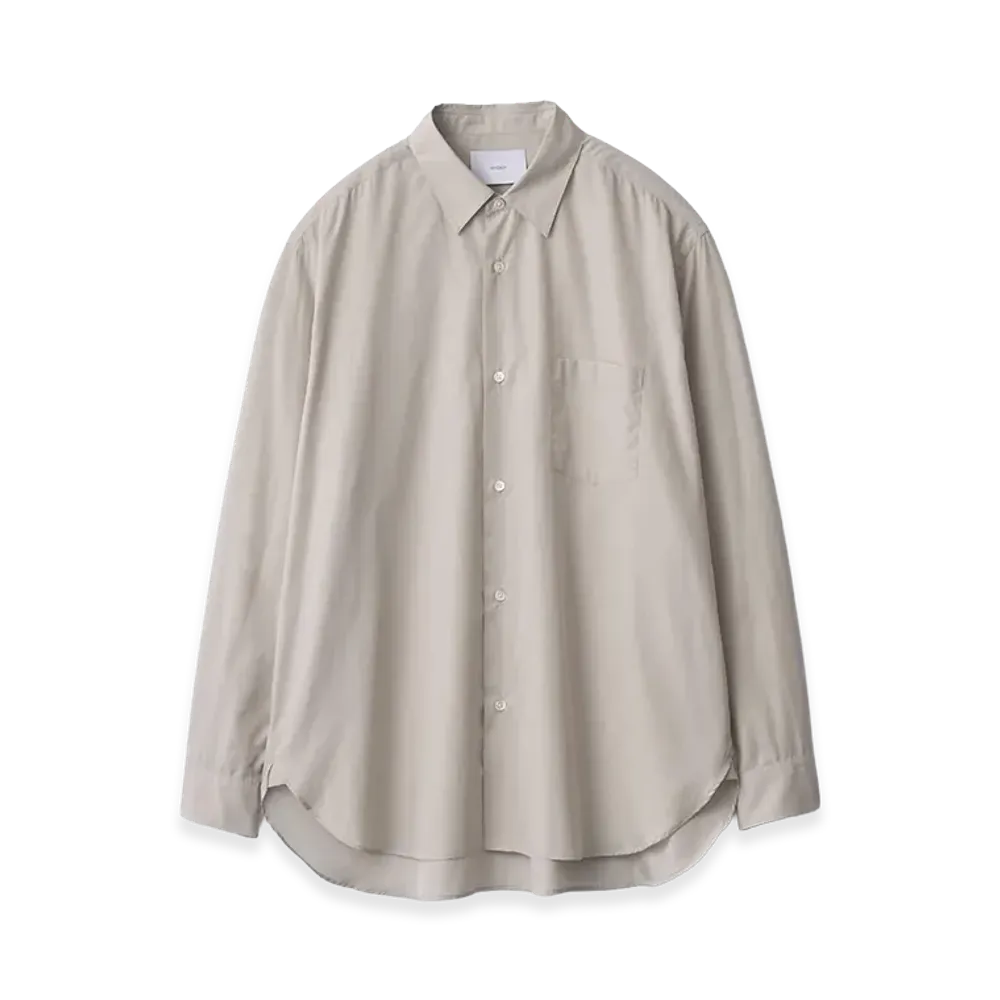 ssstein Pima Cotton Oversized Regular Collar Shirt "Off Gray"