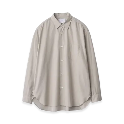ssstein Pima Cotton Oversized Regular Collar Shirt "Off Gray"