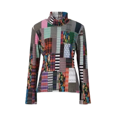 ANREALAGE Patchwork Print High Neck Cutsew "Colorful"
