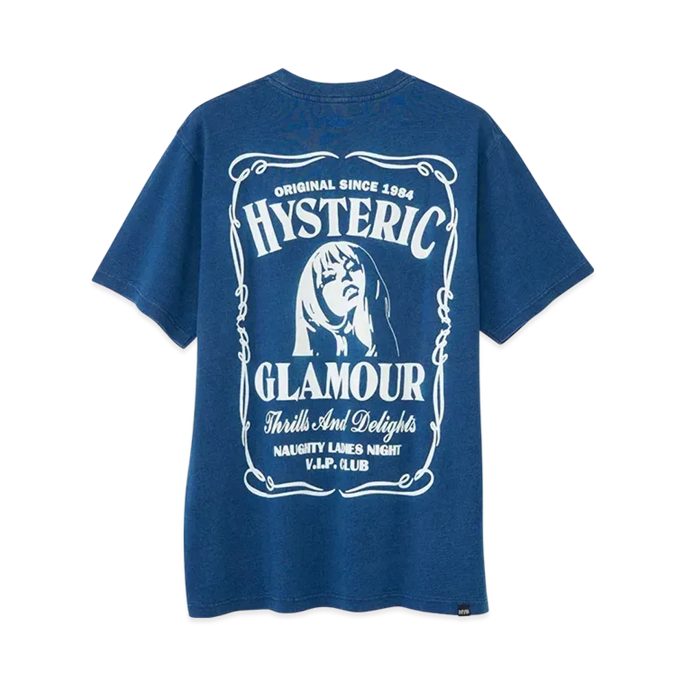 HYSTERIC GLAMOUR Whisky Woman T-Shirt "Dark Indigo Blue" 02251CT25