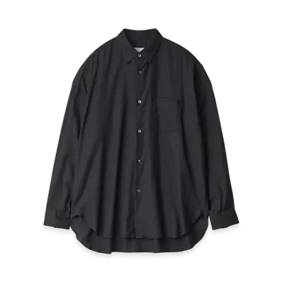 ssstein Cotton/Silk Oversized Regular Collar Shirt "Black"