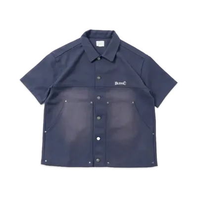BLESS U Duck Wash Work Shirt "Navy"