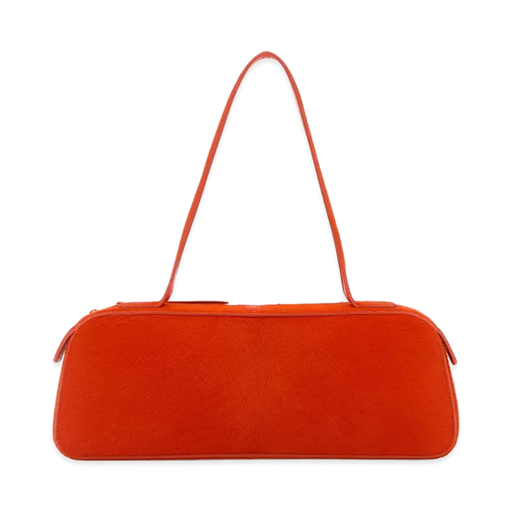 KHAITE Women's Calf Hair Simona Shoulder Bag "Orange"