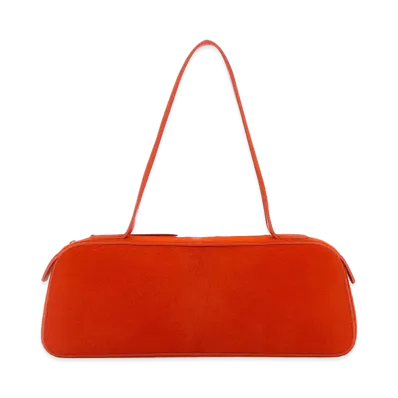 KHAITE Women's Calf Hair Simona Shoulder Bag "Orange"