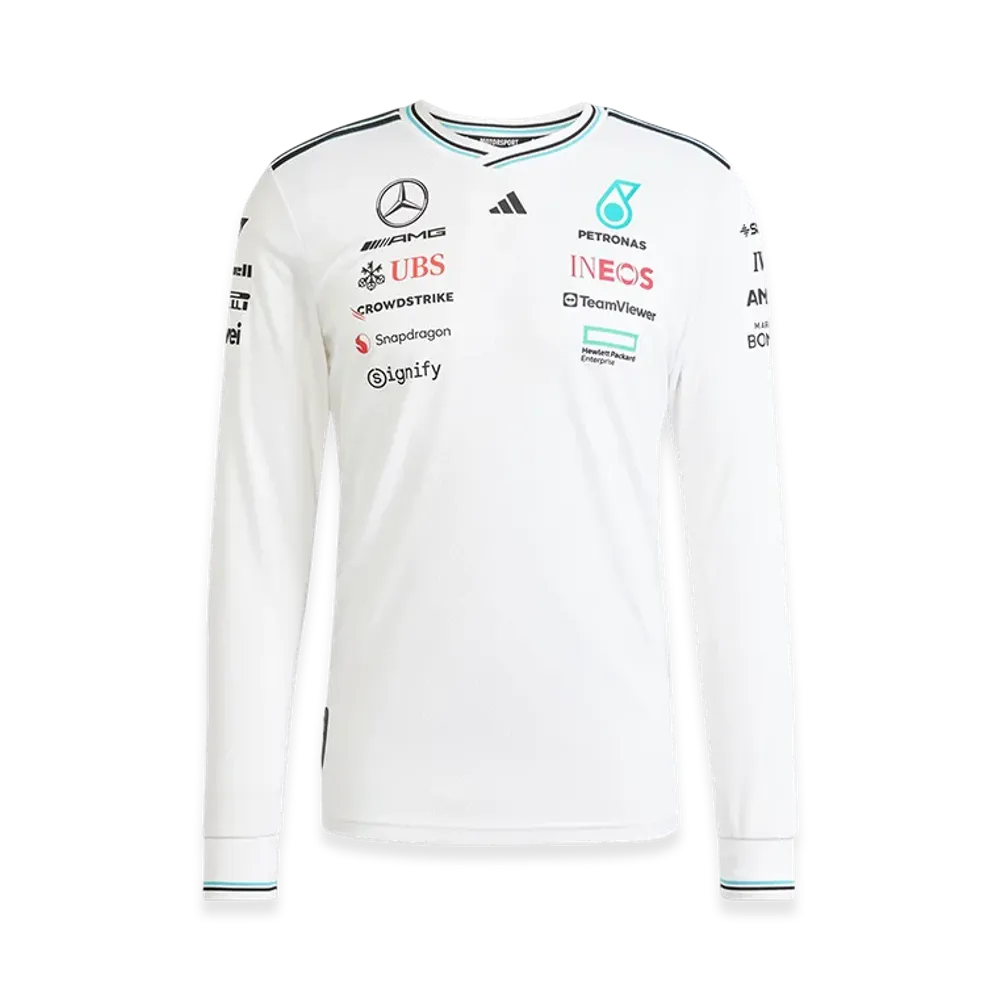 adidas Mercedes AMG Petronas Formula 1 Team Driver Authentic Long Sleeve Jersey "White/Black"