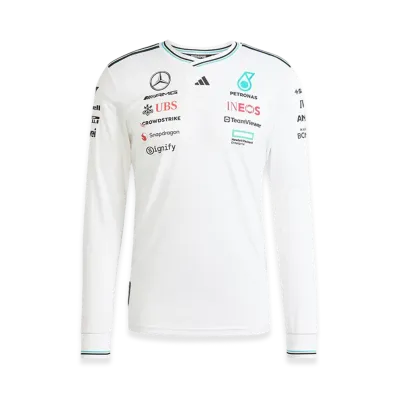 adidas Mercedes AMG Petronas Formula 1 Team Driver Authentic Long Sleeve Jersey "White/Black"
